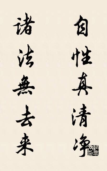自性真清净 诸法无去来对联书法作品欣赏