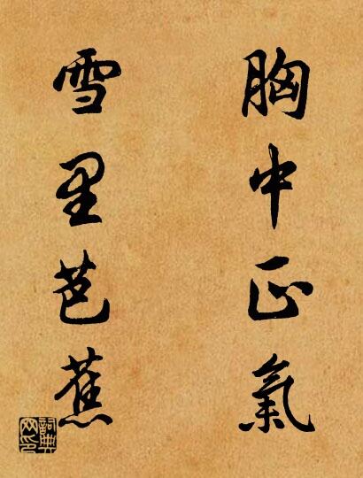 胸中正气 雪里芭蕉对联书法作品欣赏