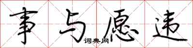 事与愿违怎么写好看