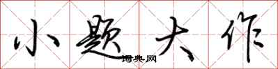 小题大作怎么写好看