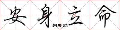 安身立命怎么写好看