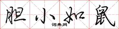 胆小如鼠怎么写好看