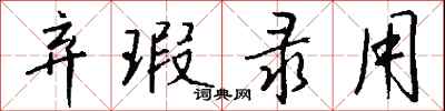 弃瑕录用怎么写好看