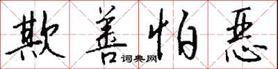欺善怕恶怎么写好看