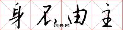 身不由主怎么写好看