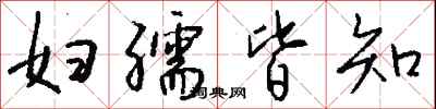 妇孺皆知怎么写好看