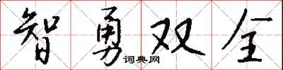 智勇双全怎么写好看