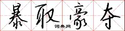 暴取豪夺怎么写好看