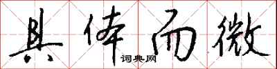 具体而微怎么写好看