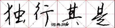 独行其是怎么写好看