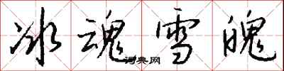 冰魂雪魄怎么写好看