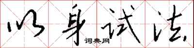 以身试法怎么写好看