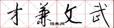 才兼文武怎么写好看