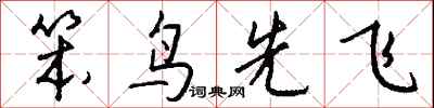笨鸟先飞怎么写好看