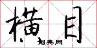 横目怎么写好看