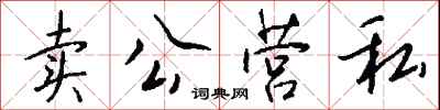 卖公营私怎么写好看