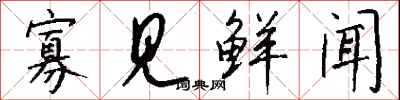 寡见鲜闻怎么写好看