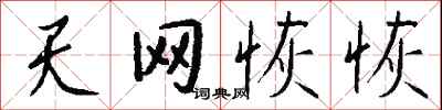 天网恢恢怎么写好看