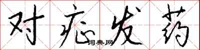 对症发药怎么写好看