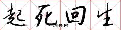 起死回生怎么写好看