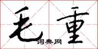 毛重怎么写好看