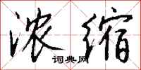 浓缩怎么写好看