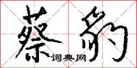 蔡豹怎么写好看