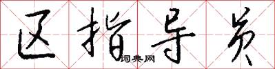 区指导员怎么写好看