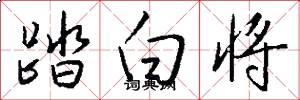 踏白将怎么写好看