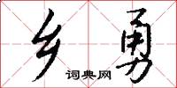 乡勇怎么写好看