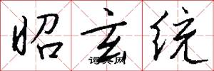 昭玄统怎么写好看