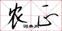 农正怎么写好看