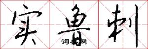 实鲁刺怎么写好看