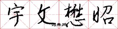 宇文懋昭怎么写好看