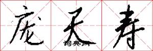 庞天寿怎么写好看