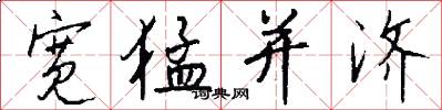 宽猛并济怎么写好看