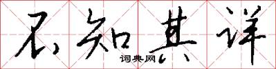 不知其详怎么写好看