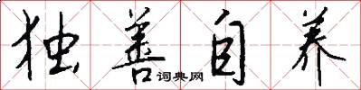 独善自养怎么写好看