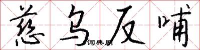 慈乌反哺怎么写好看