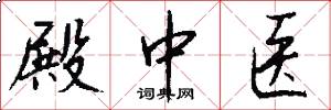 殿中医怎么写好看