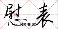 慰表怎么写好看