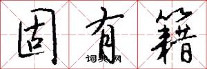 固有籍怎么写好看