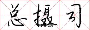 总摄司怎么写好看