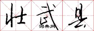 壮武县怎么写好看