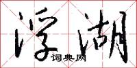 浮湖怎么写好看