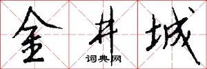 金井城怎么写好看