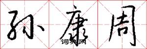 孙康周怎么写好看