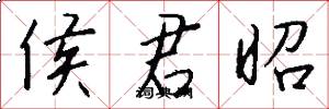 侯君昭怎么写好看