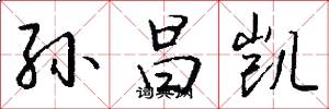 孙昌凯怎么写好看