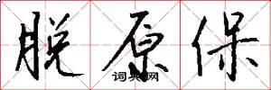 脱原保怎么写好看